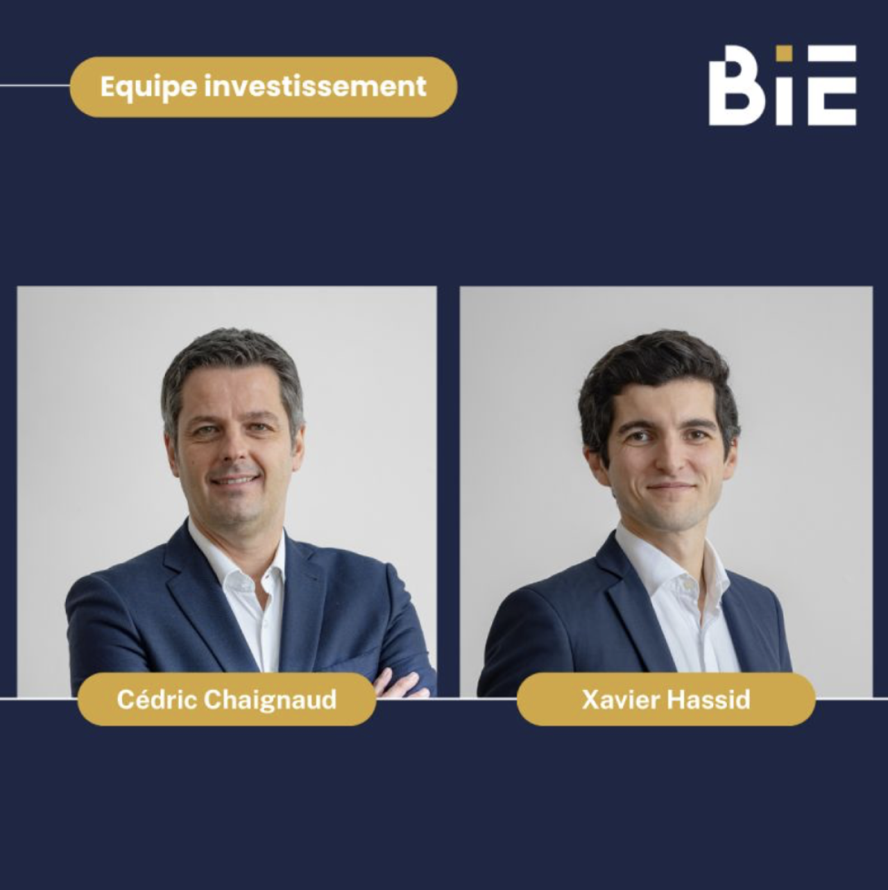 Un duo à l'investissement chez BIE